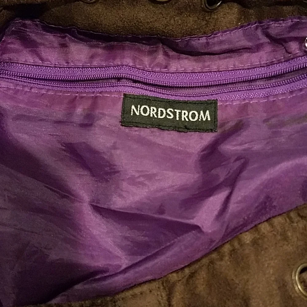 Nordstrom faux suede brown‎ bucket hobo bag